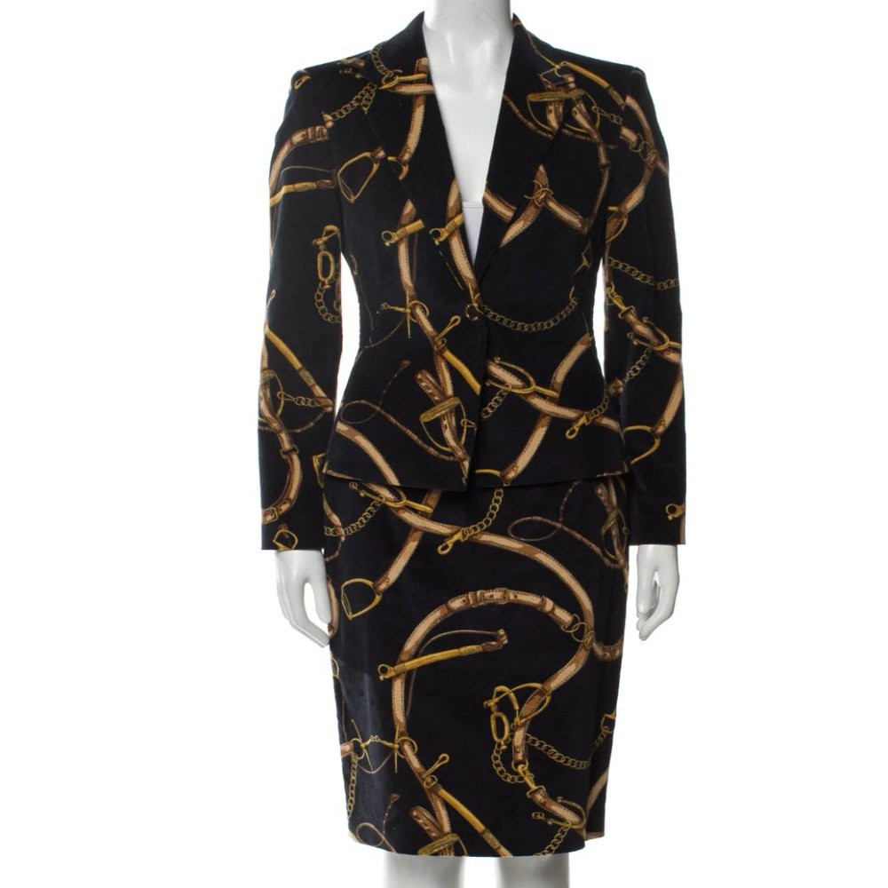 LES COPAINS Printed Skirt Suit Size: S | US4, IT40